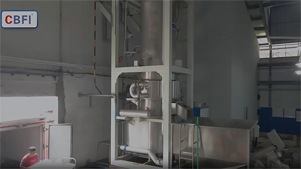 Installation de tubes à glace de 90 tonnes utilisant un système à ammoniac en Indonésie