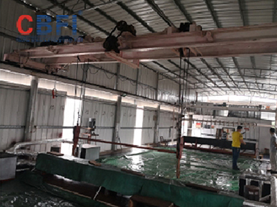 Système de fabrication de glace saumâtre de 40 tonnes pour un client à Jiangmen